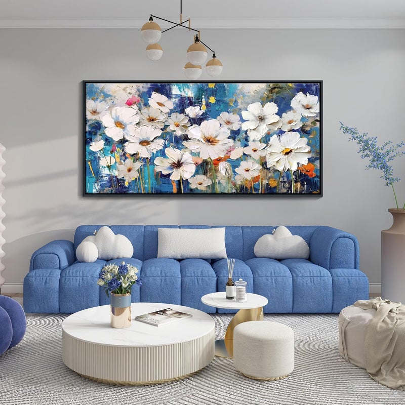 Pogusmavi Framed Floral Canvas Wall Art - Image 2