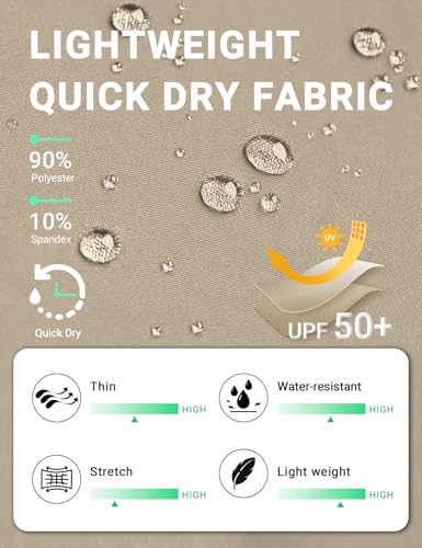 BVVU Women's Hiking Pants Lightweight Quick Dry Travel Outdoor Pants Waterproof Work Cargo Joggers with Zipper Pockets Khaki - Image 4