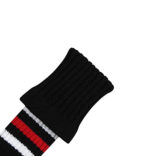 Scott Edward 1PCS Knit Pom Pom Hybrid(UT) Club Protector Golf Club Cover with Rotating Number Tags,Soft,Portable(Black White Red Argyle) - Image 5