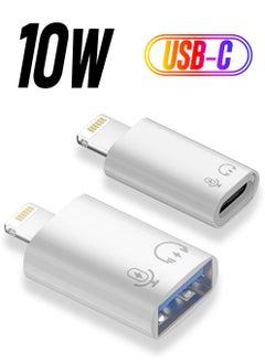 Generic Lightning Male to USB C Female Adapter, Lightning Male to USB A Female OTG Audio Adapter  - Image 1