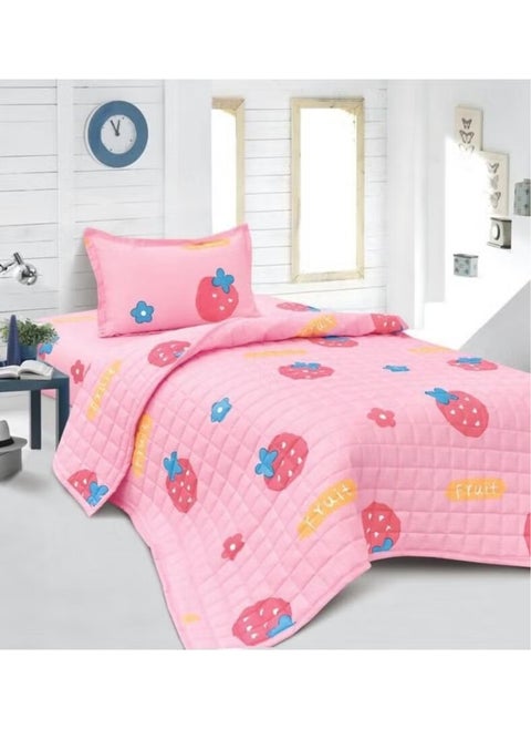 Compressed bed comforter set consisting of 3 pieces, children's drawings
