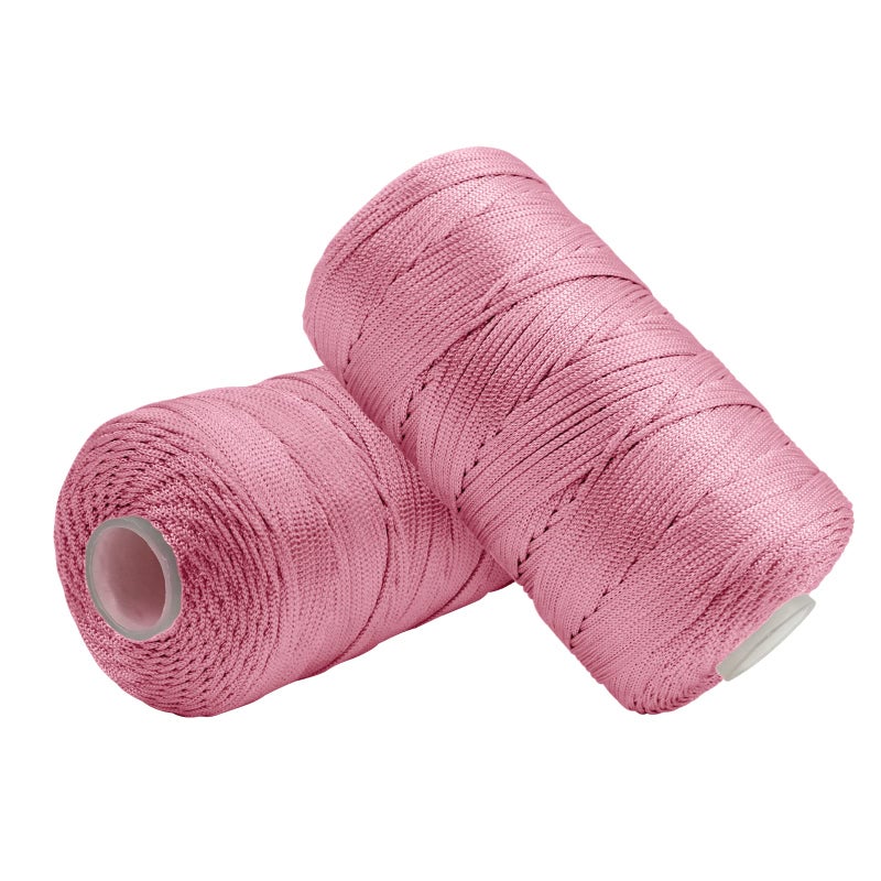 Uiopa Macrame Cord 15mm x 400m Nylon Macrame Yarn for Crochet and Knitting Pink Crochet Yarn for Wall Hangings Dream Catchers Jewelry Making DIY Craft Project