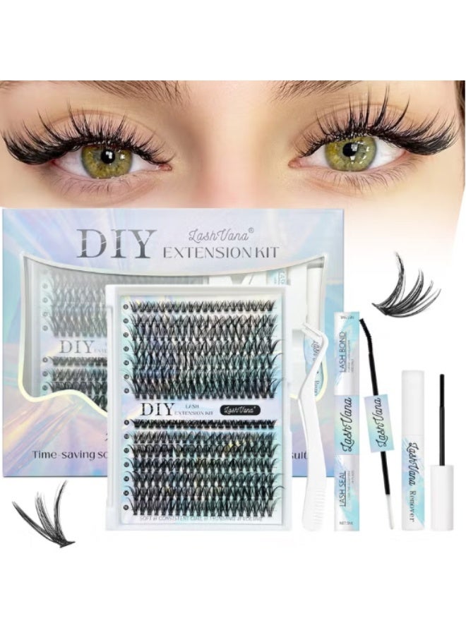 lashvana 280pcs False Eyelashes DIY Lash Extension Kit – Individual Lash Clusters with Lash Bond, Remover & Applicator – Complete Eyelash Extension Kit for Home Use – Easy to Apply, Long Lasting, Natural Look – 30D + 40D Mixed Kit – Salon-Quality DIY Lashes – Includes 3-in-1 Adhesive, Sealer & Remover - Image 1