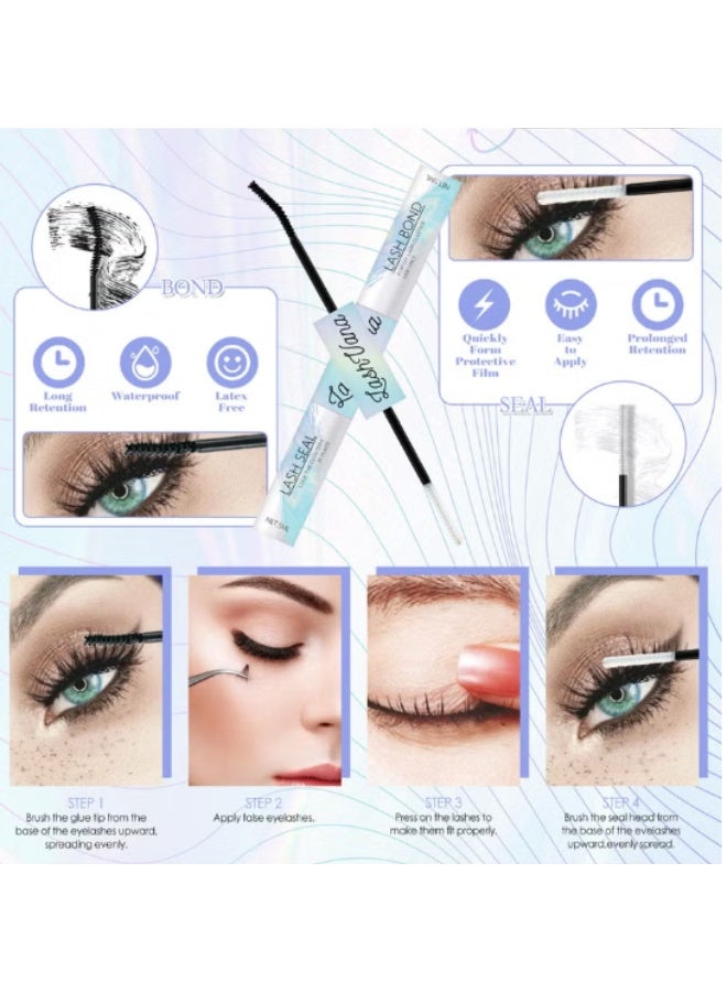 lashvana 280pcs False Eyelashes DIY Lash Extension Kit – Individual Lash Clusters with Lash Bond, Remover & Applicator – Complete Eyelash Extension Kit for Home Use – Easy to Apply, Long Lasting, Natural Look – 30D + 40D Mixed Kit – Salon-Quality DIY Lashes – Includes 3-in-1 Adhesive, Sealer & Remover - Image 4