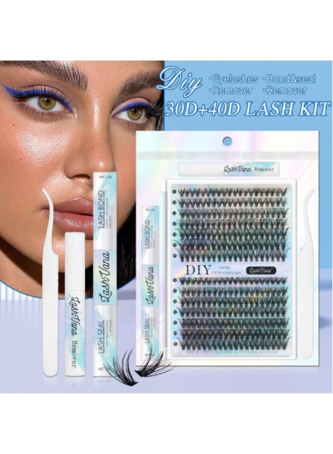 lashvana 280pcs False Eyelashes DIY Lash Extension Kit – Individual Lash Clusters with Lash Bond, Remover & Applicator – Complete Eyelash Extension Kit for Home Use – Easy to Apply, Long Lasting, Natural Look – 30D + 40D Mixed Kit – Salon-Quality DIY Lashes – Includes 3-in-1 Adhesive, Sealer & Remover - Image 5