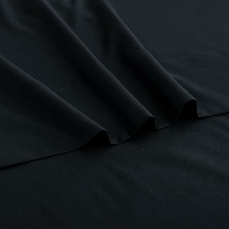 Ghooss King Size Sheets 4 Pieces Bed Sheet,100% Super Soft Brushed Microfiber 1800 Luxury Bedding,Deep Pocket,Hypoallergenic,Wrinkle Free Fade & Stain Resistant(Black,King) - Image 3