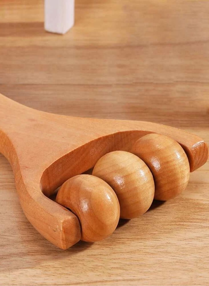 Generic Versatile Natural Wood Massager With Rotatable Rings  - Image 2