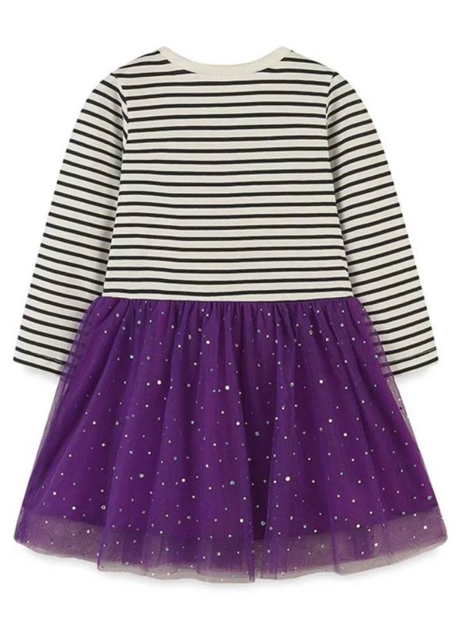 يونيكي Purple A-Line Crew Neck Printed Dress