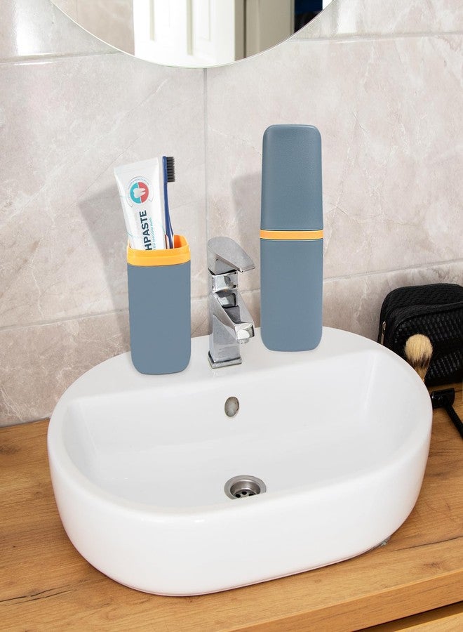 COMNICO Travel Toothbrush Cup Case Portable PP Seal Tooth Brush Holders Cover Multi-Function Toothpaste Storage Container Cup for Home School Camping Business Trip Bathroom - Image 3