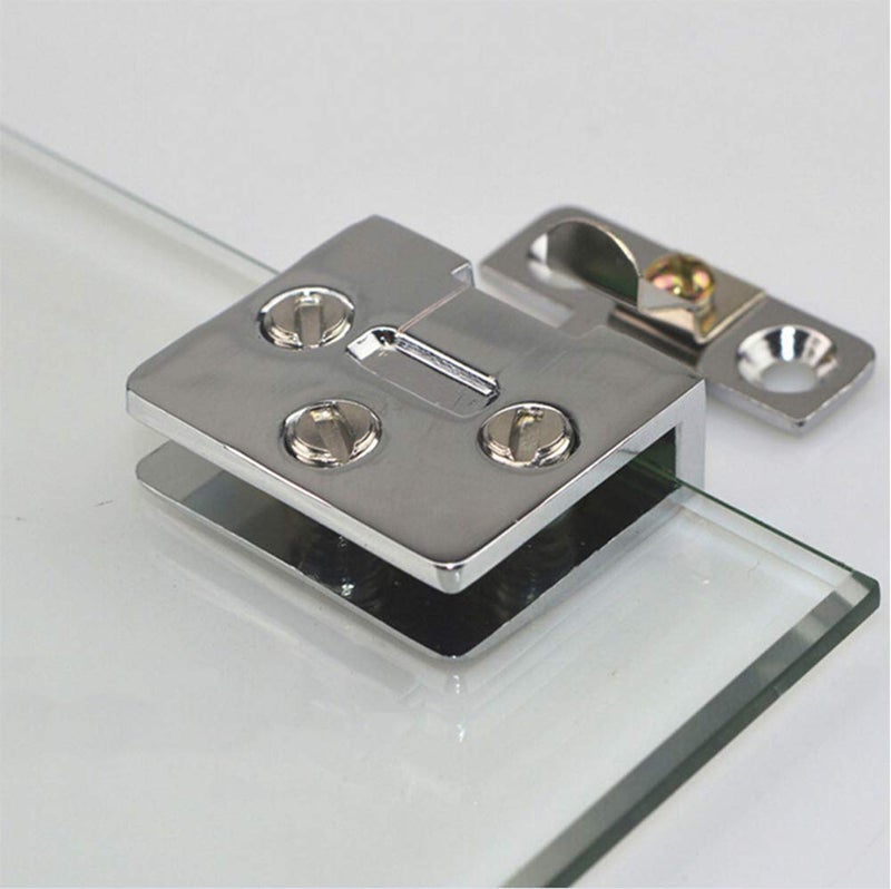 WANLIAN WANLIAN2 Pieces Stainless Steel Cabinet Glass Door Hinge Wine Cabinet Door Hinge Cabinet Glass Hinge Cabinet Glass clamp Without Drilling  - Image 1