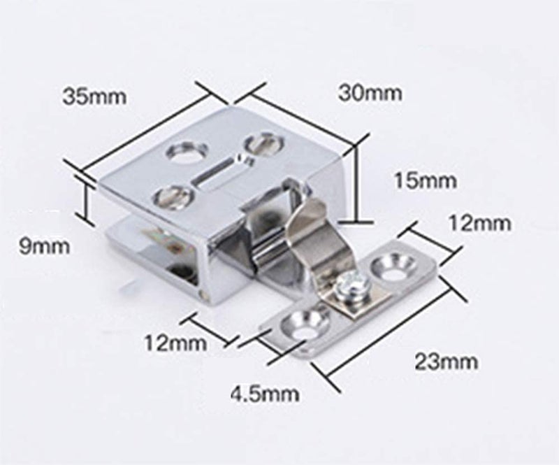 WANLIAN WANLIAN2 Pieces Stainless Steel Cabinet Glass Door Hinge Wine Cabinet Door Hinge Cabinet Glass Hinge Cabinet Glass clamp Without Drilling  - Image 3