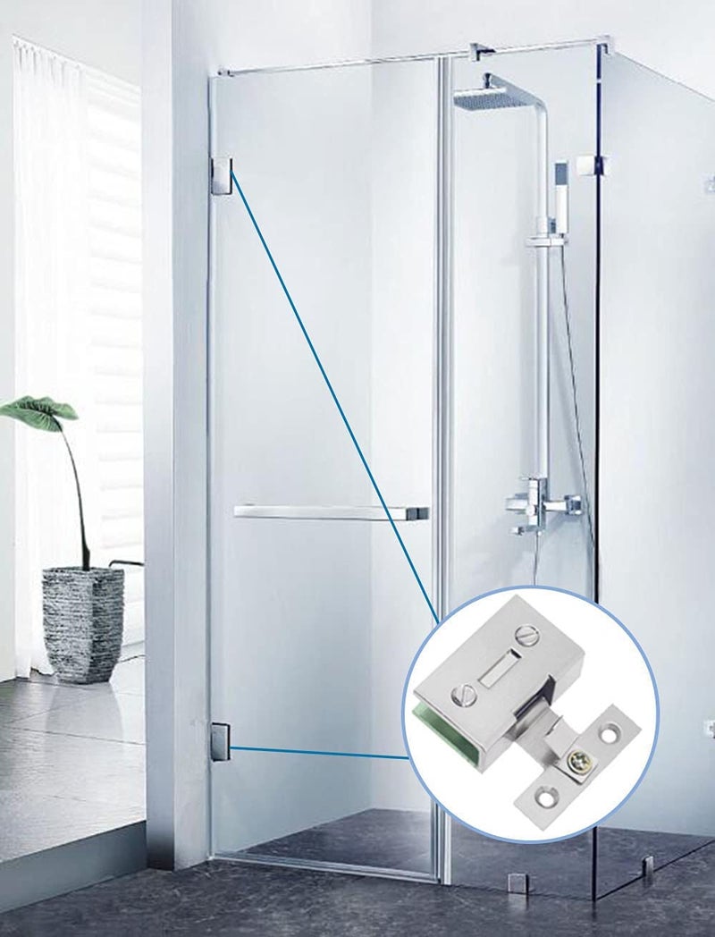 WANLIAN WANLIAN2 Pieces Stainless Steel Cabinet Glass Door Hinge Wine Cabinet Door Hinge Cabinet Glass Hinge Cabinet Glass clamp Without Drilling  - Image 5