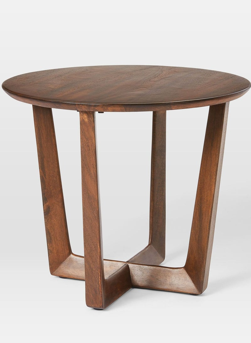 Cazanova Round side table made of walnut veneer - Image 1