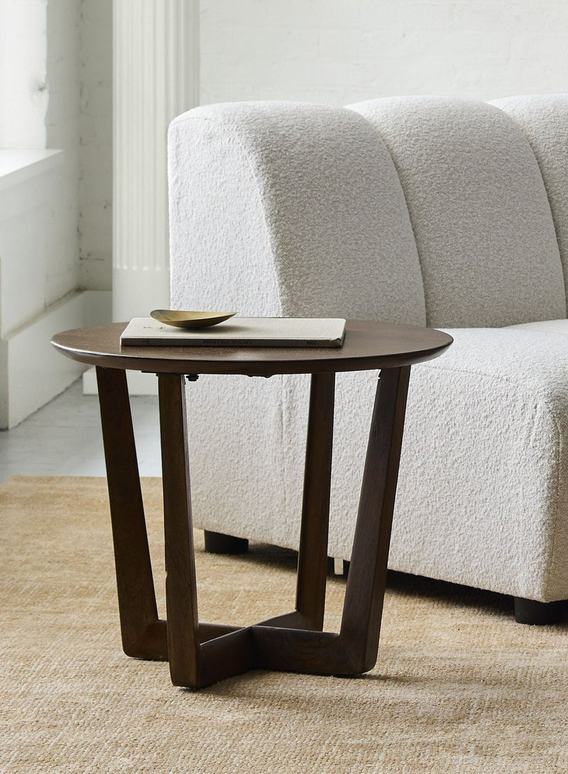 Cazanova Round side table made of walnut veneer - Image 2