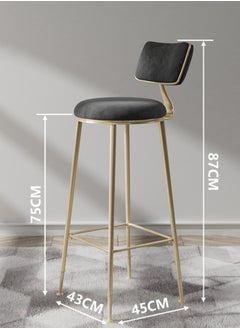 CityRiya-Long Bar Stool Cafe Restaurant Leisure Backrest High Chair  - Image 2