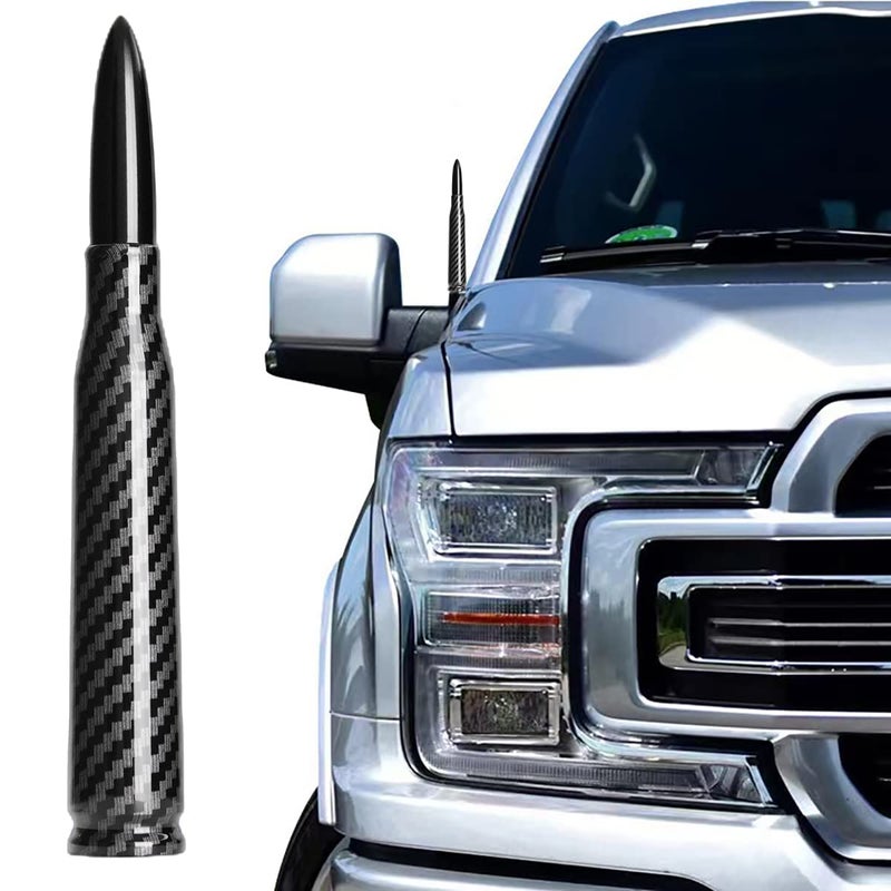 CZSWCH 50 Cal Truck Bullet Antenna Carbon Fiber Design Compatible with Ford F150 F250 F350 Dodge RAM 1500 Chevy SilveradoGMC Sierra Jeep WranglerGladiator Toyota TundraTacoma1990Current - Image 3