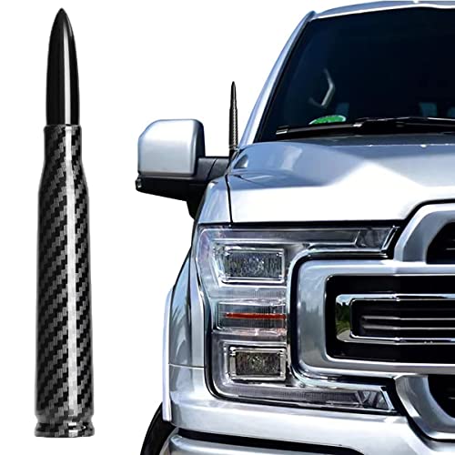 CZSWCH 50 Cal Truck Bullet Antenna Carbon Fiber Design Compatible with Ford F150 F250 F350 Dodge RAM 1500 Chevy SilveradoGMC Sierra Jeep WranglerGladiator Toyota TundraTacoma1990Current - Image 1
