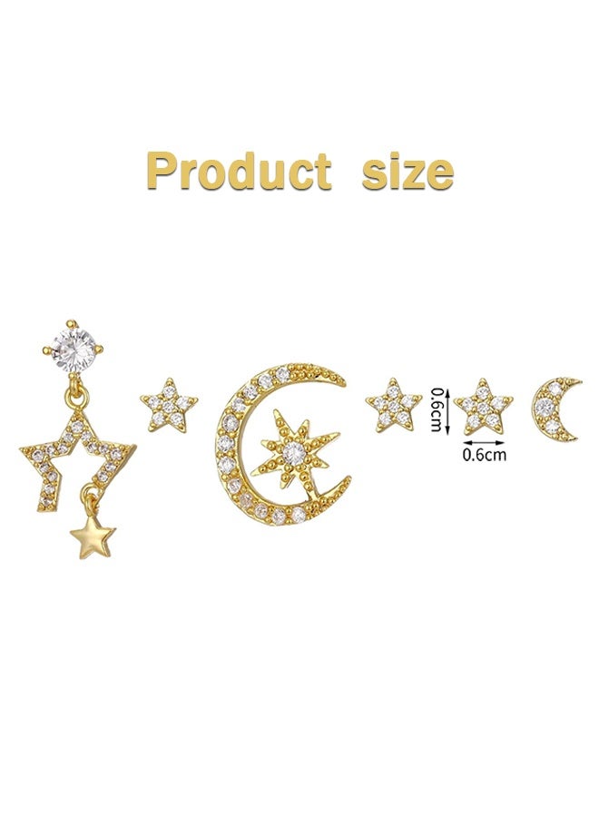 Sweet Life Small Stud Hoop Earrings for Women - 6 Pairs Hypoallergenic 14K Gold Plated Huggie Earring Sets for Multiple Piercing Dainty Earring Stacks Cute Cartilage Jewelry Trendy Gifts - Image 3