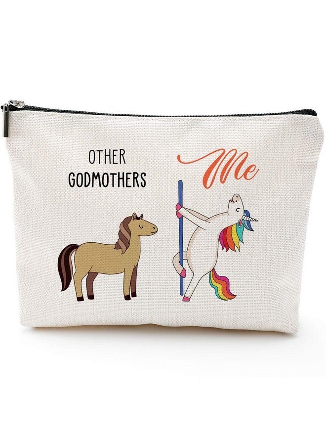 BLUE LEAVES Godmother Gift Will You Be My Godmother Proposal Godmother Gifts From Godchild Goddaughter Godson Fairy Godmother Makeup Bag Funny Christmas Birthday Gifts Godmother Gift  - Image 1