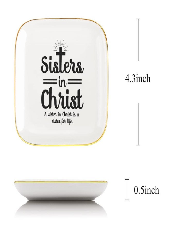 Littlefa Sister Jewelry Tray Ceramic Ring Trinket Dish,Sister in Christ Gifts from Sisters,Gifts for Sisters Birthday Christmas - Image 2