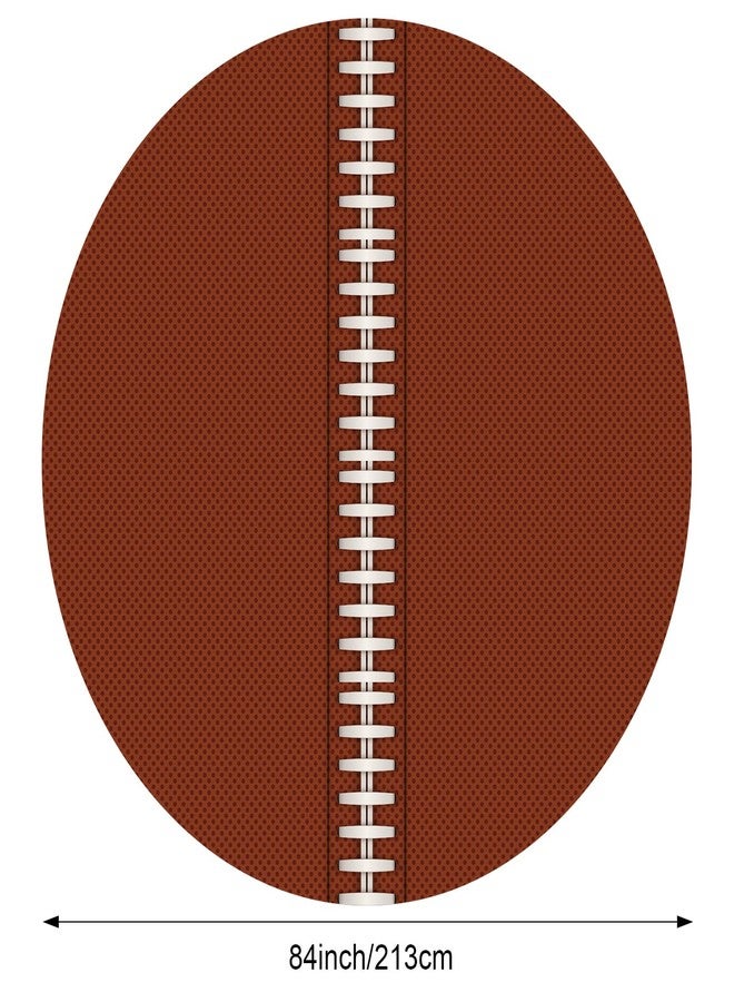 Oudain 6 Pcs Football Party Tablecloth 84 Inches Football Field Round Table Cloth Green Grass Table Cover Plastic Sports Table Cloth Disposable Brown Ball Tablecloths for Birthday Table Decor Supplies - Image 3