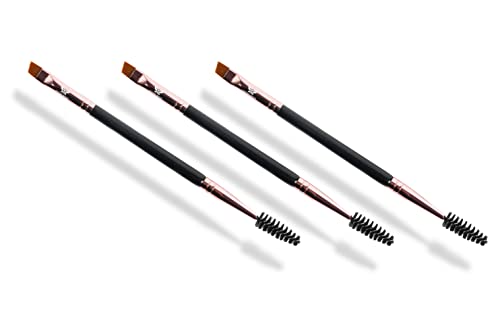 Existing Beauty Henna Eyebrow Brush Dual Sided Brow Brush with Spoolie 3 Count Pack of 1 Black - Image 1