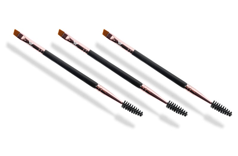 Existing Beauty Henna Eyebrow Brush Dual Sided Brow Brush with Spoolie 3 Count Pack of 1 Black - Image 3