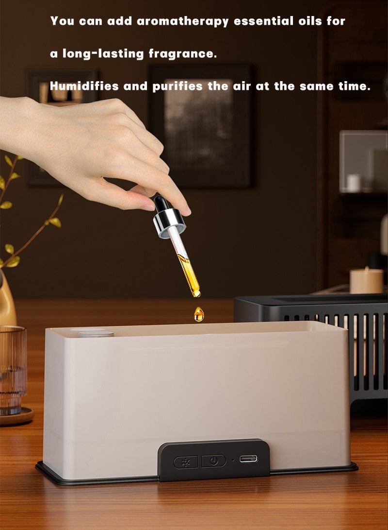 صن سباير مرطب هواء بمدفأة على شكل لهب، موزع زيوت عطرية بـ 7 ألوان، مرطب هواء بالموجات فوق الصوتية مع مؤقت للاستخدام في المنزل، غرفة النوم، المكتب، اليوغا (أسود) - Image 5