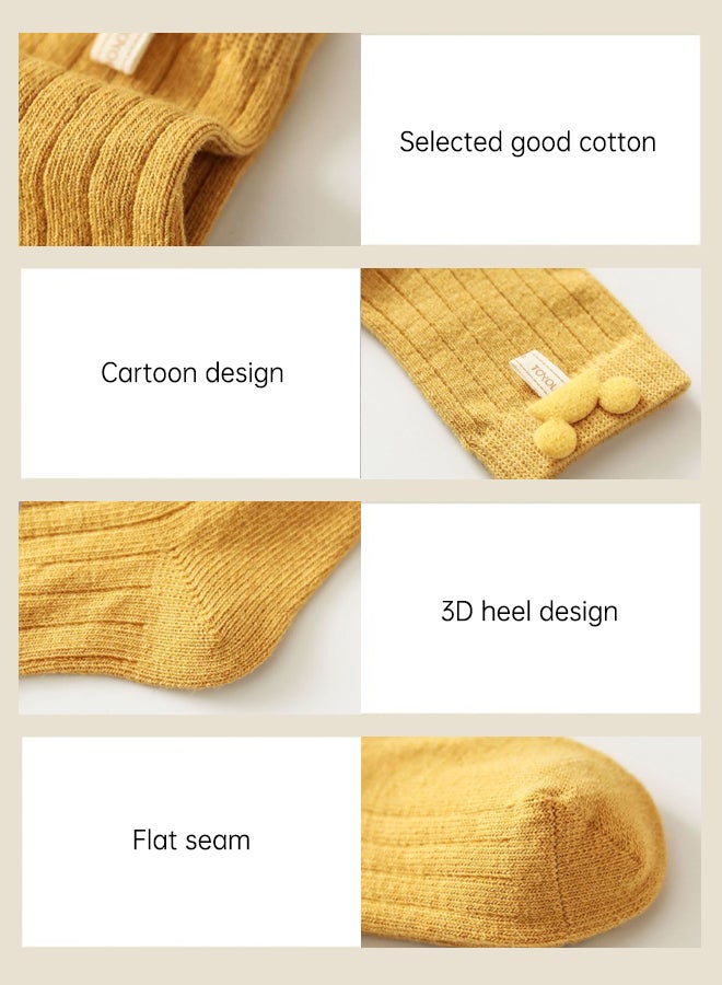 SHABILI Baby’ Cotton Crew Socks Mid‑Calf Socks Casual Slouch Socks, 6‑Pair Multicolor Set Soft Cotton Breathable Moisture‑Wicking Elastic Cuff Durable Anti‑Odor No Pilling, Ideal for Kids Daily Travel,Size L - Image 4