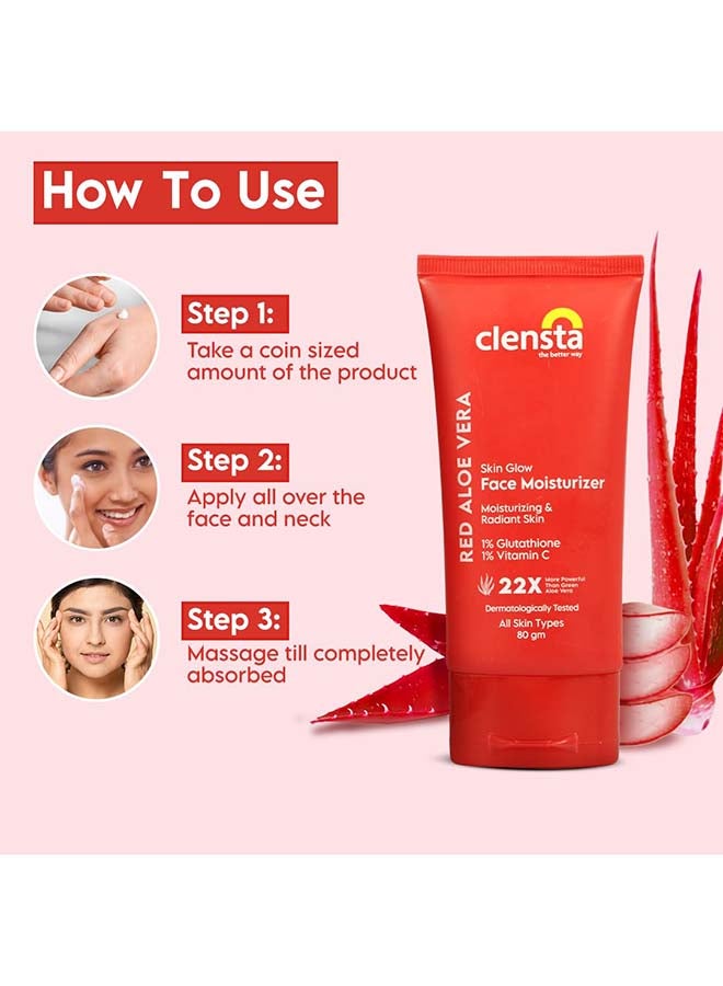 Clensta Red Aloe Vera Skin Glow Face Moisturizer  - Image 4