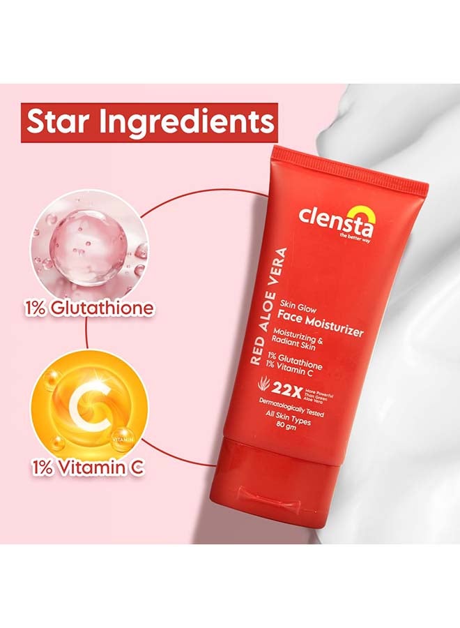 Clensta Red Aloe Vera Skin Glow Face Moisturizer  - Image 3