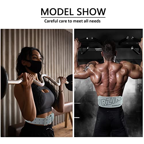 GurZinn 9 mm Leather Fitness Weight Lifting Belt for Women&Men with 4 Inches Padded Lumbar Support for Power Lifting Workout & Squats Exercise(A-White/M) - Image 5