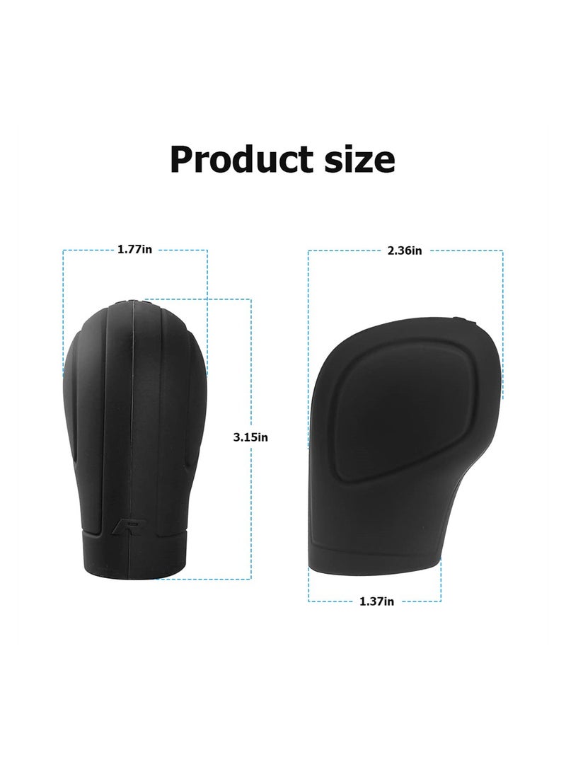 Excefore Car Gear Shift Knob Cover, 4 Pack Anti-Slip Auto Knob Gear Stick Protector, Comfortable Silicone Handbrake Shifter Cover for Men Women, Universal Vehicle Interior Accessories, Black - Image 2