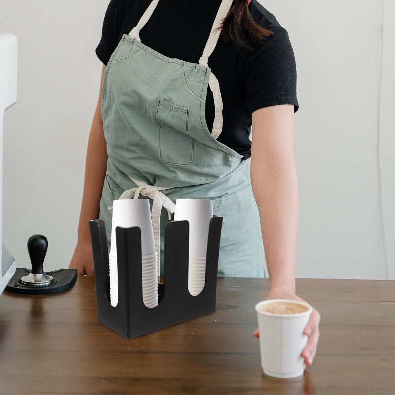Paper Cup Holder Dispenser Reusable Cup Stand 2-slots Paper Cup Organizer - Image 3