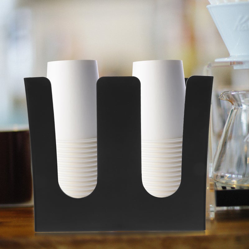 Paper Cup Holder Dispenser Reusable Cup Stand 2-slots Paper Cup Organizer - Image 5