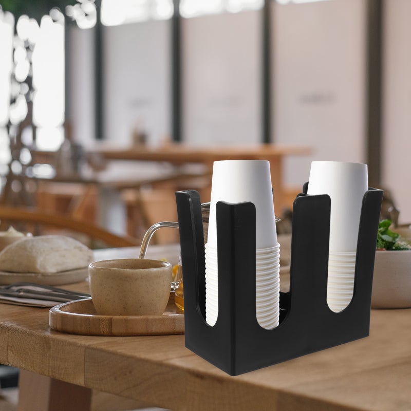 Paper Cup Holder Dispenser Reusable Cup Stand 2-slots Paper Cup Organizer - Image 4