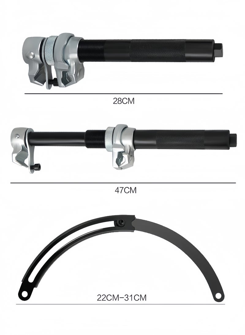 3-piece set of automotive shock absorber spiral strut spring compression tools，Alloy Steel Heavy-Duty Tool Set with Anti-Slip Grip  Adjustable Rails - Quenched  Safety Enhanced - Image 4