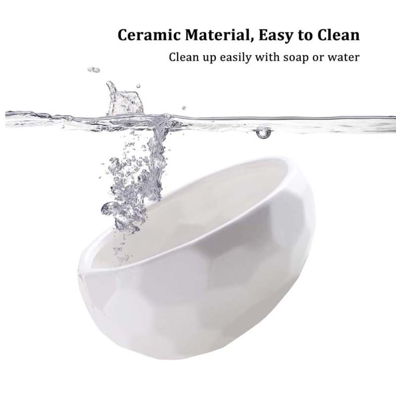 High Footed Pet Bowl Tilted Ceramic Dog Bowl Anti Overturning Wooden Frame - Cervical Spine Care For Pets Elevated Pet Feeding Station Reduces Neck Strain For Comfortable Eating - Image 3