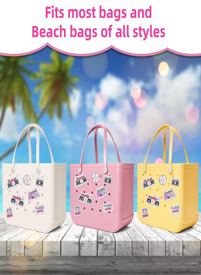 Amesuspes Baseball Mom Bag Charm - Cute Baseball Charms for Perforated Tote Bags, Beach Handbag Accessories for Game Day (Style 1) - Image 5