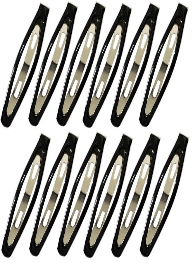 AKADO Metal Oval Snap tic tac Hairpins No-slip Long Hair Styling Pins Clips Barrettes Hair Styling Clip for Girl's (Black) (Pack Of 20) - Image 1