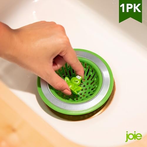 Joie Ribbit Kitchen Sink Strainer Basket, Fits All Standard Sinks, Stainless Steel, Cute Garbage Disposal Drain Cover, 4.5-Inch, Green Frog - Image 2