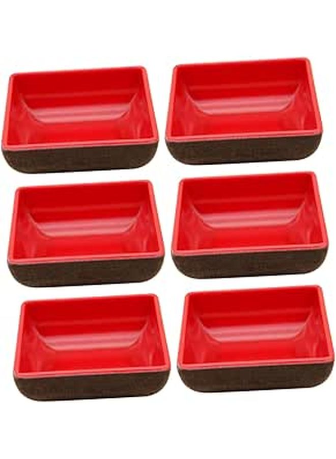 6 Square Sauce Plates Small Condiment Dishes For Home Restaurant Use - Image 1