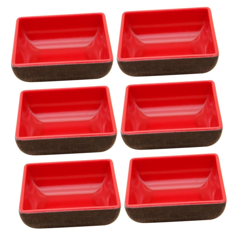 6 Square Sauce Plates Small Condiment Dishes For Home Restaurant Use - Image 2