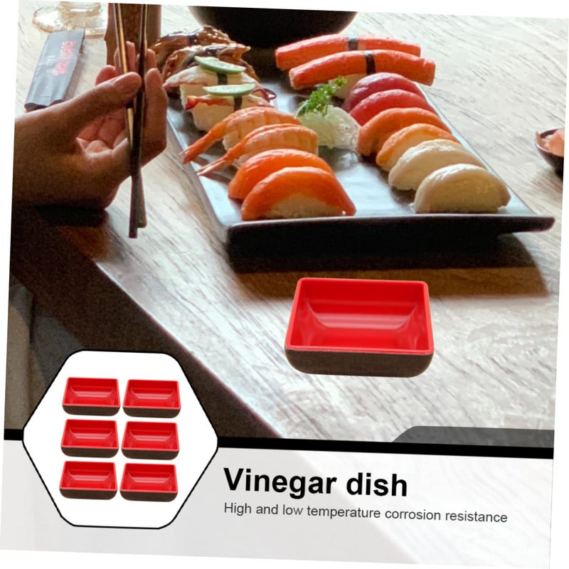6 Square Sauce Plates Small Condiment Dishes For Home Restaurant Use - Image 4