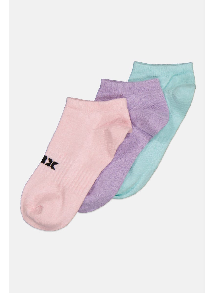RBX Kids Girl 10 Pairs Brand Logo Ankle Socks, Pink  - Image 2