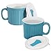 CorningWare Corningware 20-Ounce Oven Safe Meal Mug with Vented Lid, Pool Blue, Pack of 2 - Image 2