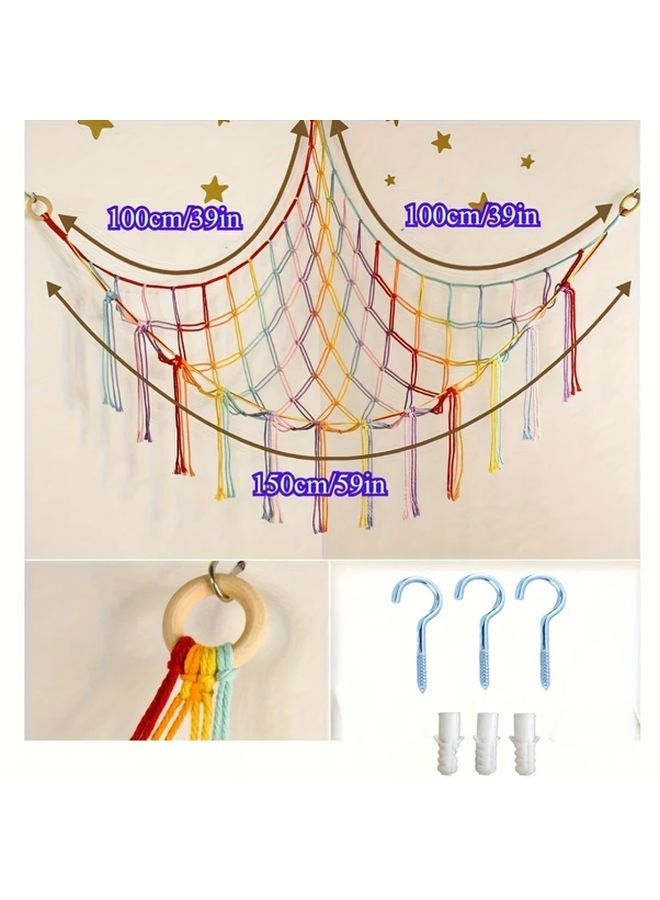 Large Colorful Toy Storage Hanging Net Organizer For Plushies And Stuffed Animals - Image 3