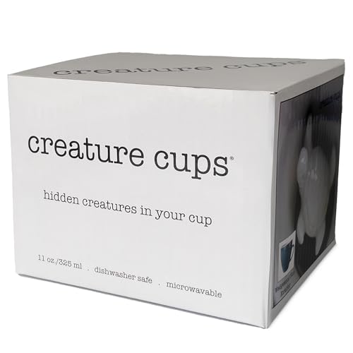Creature Cups MANATEE Ceramic Cup (11 Ounce, Grey Blue Exterior) - 3D Animal Inside Mug - Birthday, Holiday & Housewarming Drinkware Gift for Coffee & Tea Lovers - Image 3