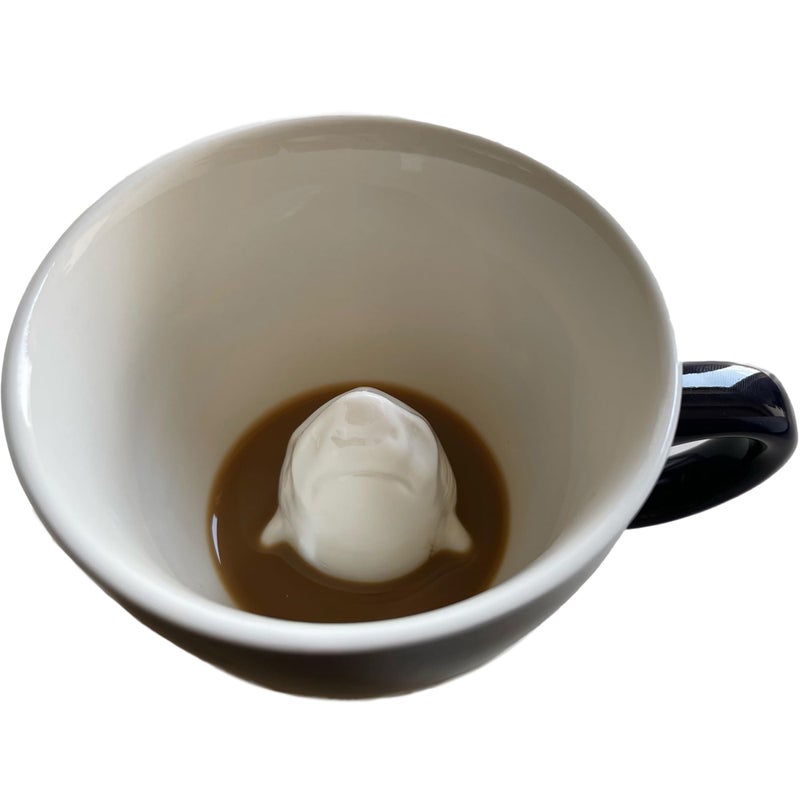 Creature Cups MANATEE Ceramic Cup (11 Ounce, Grey Blue Exterior) - 3D Animal Inside Mug - Birthday, Holiday & Housewarming Drinkware Gift for Coffee & Tea Lovers - Image 5