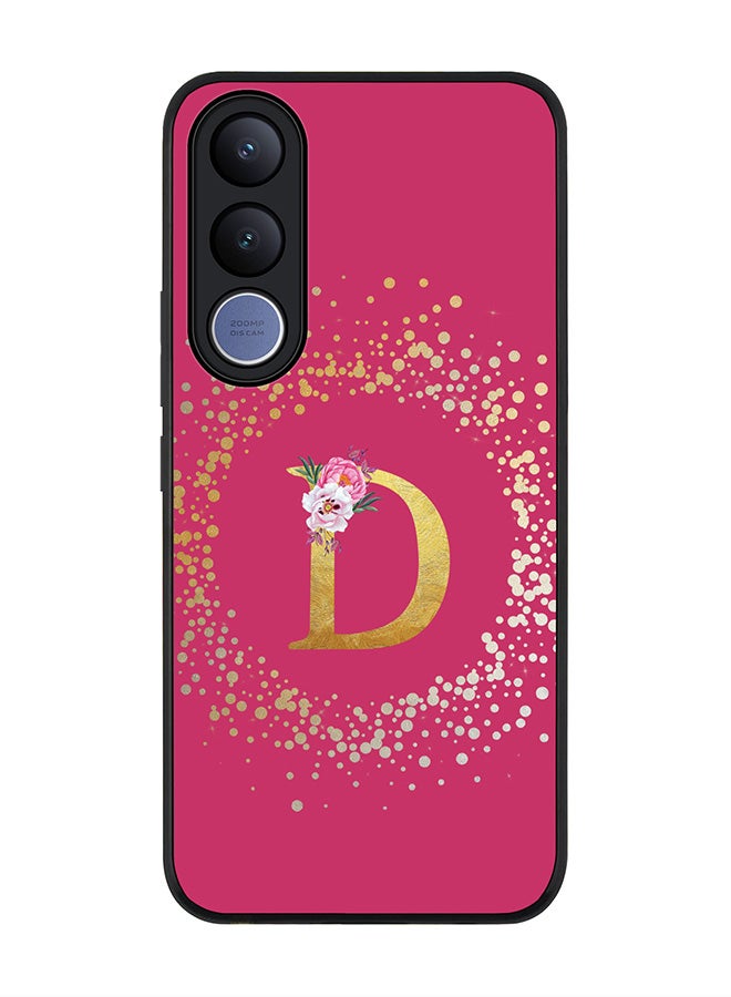 Stylizedd For vivo V70 FE Case,Slim fit Camera Protection, Shockproof Thin Phone cover  - Custom Monogram Floral - D ( Deep Pink ) - Image 1